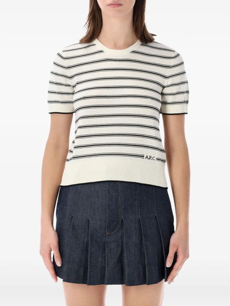  A.p.c. Striped-pattern Short-sleeve T-shirt - Neutrals 