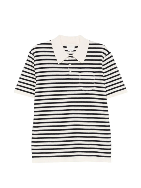  A.p.c. Striped Pocket Polo Shirt - Neutrals 