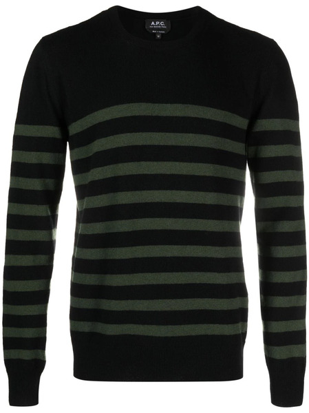 A.p.c. Striped Wool Jumper - Black 