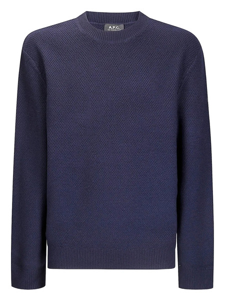  A.p.c. Textured Wool Crew-neck Sweater - Blue 