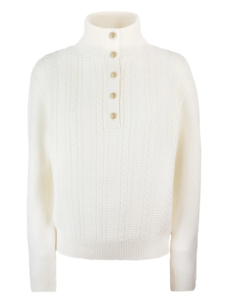  A.p.c. Thea Cable-knit Button Sweater - White 