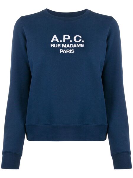  A.p.c. Tina Logo-embroidered Sweatshirt - Blue 