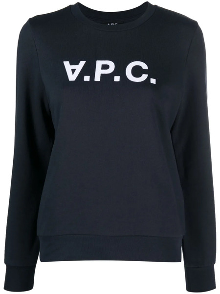  A.p.c. Vpc Logo-print Cotton Sweatshirt - Blue 