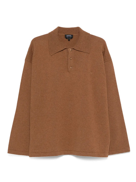  A.p.c. Wool Polo Shirt - Brown 