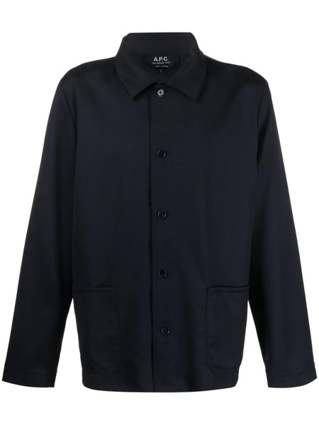  A.p.c. Wool Shirt Jacket - Blue 