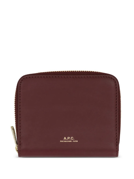  A.p.c. Zip Leather Wallet - Red 