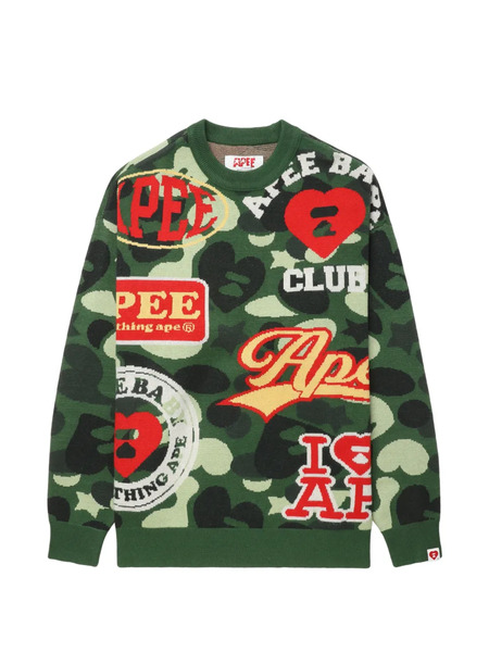  Apee™ By *a Bathing Ape® Camouflage Sweater - Green 