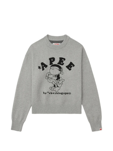  Apee™ By *a Bathing Ape® Crew-neck Sweater - Grey 