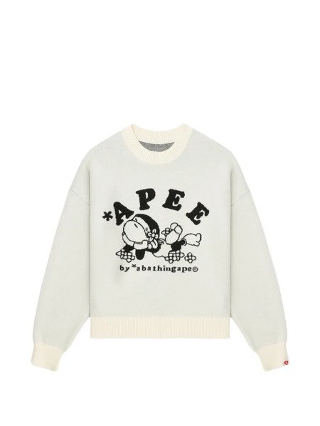  Apee™ By *a Bathing Ape® Lisa Crew-neck Sweater - Neutrals 