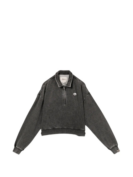  Apee™ By *a Bathing Ape® Logo-patched Half-zip Sweatshirt - Grey 