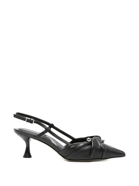  Apepazza Glow Knotted Leather Pumps - Black 