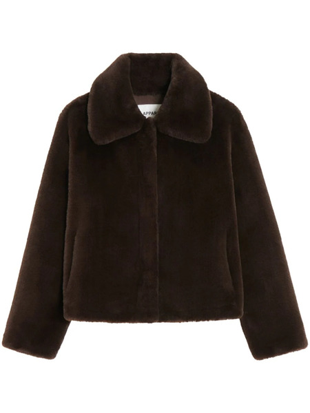  Apparis Wide-collar Faux Fur Jacket - Brown 