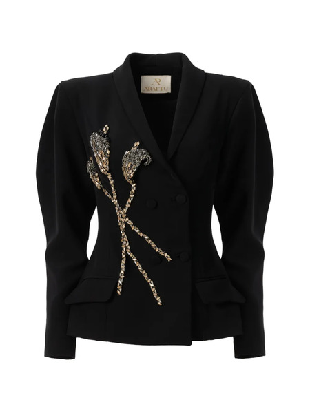  Araftu Embellished Double-breasted Blazer - Black 