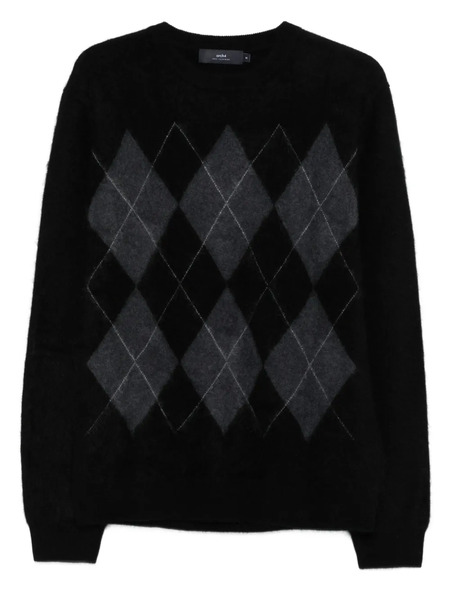  Arch4 Argyle Brushed Cashmere Sweater - Black 