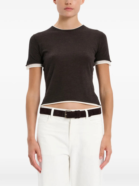  Arch4 Contrast-trim Top - Brown 