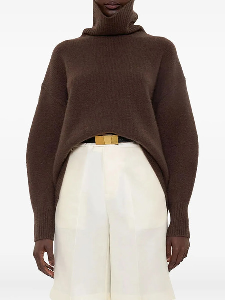  Arch4 Turtleneck Balloon-sleeve Sweater - Brown 
