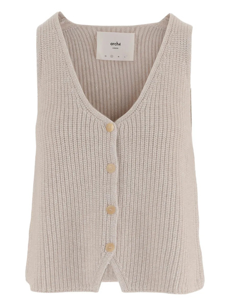  Arch4 V-neck Knitted Cardigan - Neutrals 