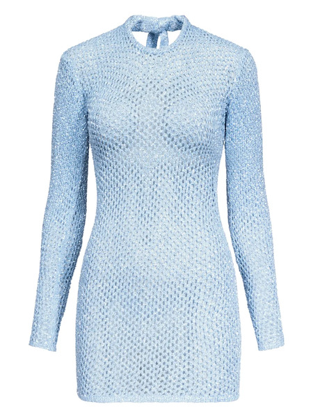  Area Crochet Mini Dress - Blue 