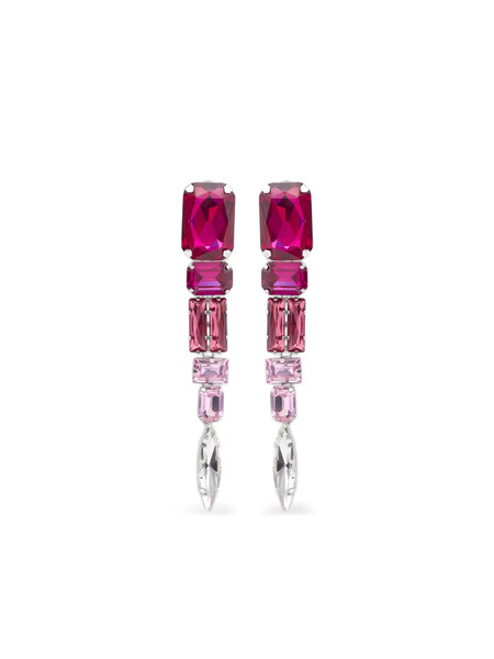  Area Crystal Drop Earrings - Pink 