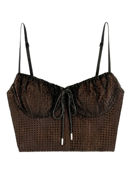  Area Crystal Hotfix Top - Brown 
