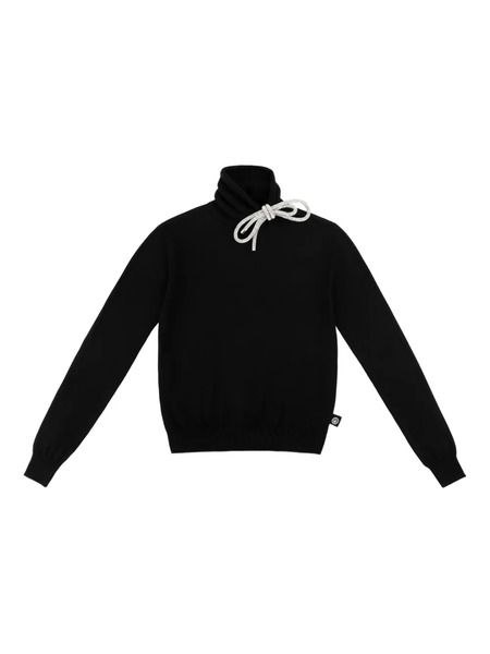  Area Crystal-knot Turtleneck Sweater - Black 
