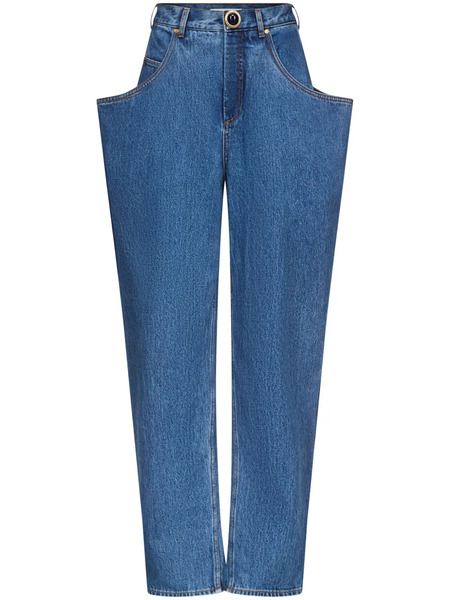  Area Flared-pocket Jeans - Blue 