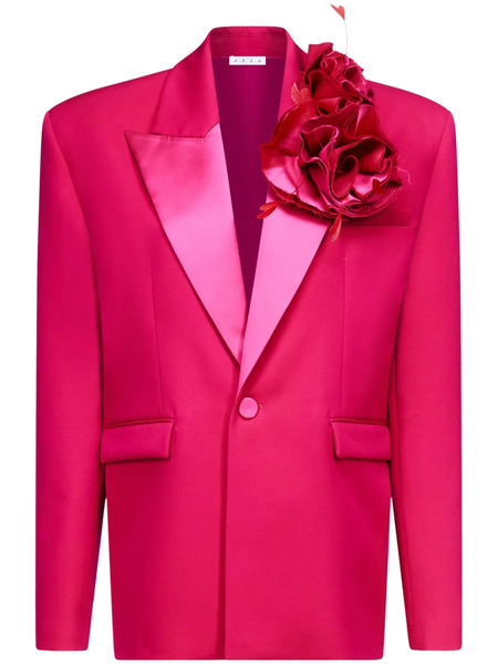  Area Flower Corsage Oversized Blazer - Pink 