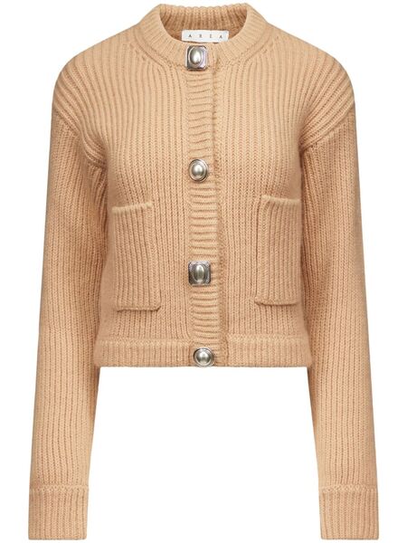  Area Gemstone Button Knit Cardigan - Neutrals 