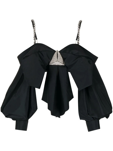  Area Oversized Bow-detail Top - Black 