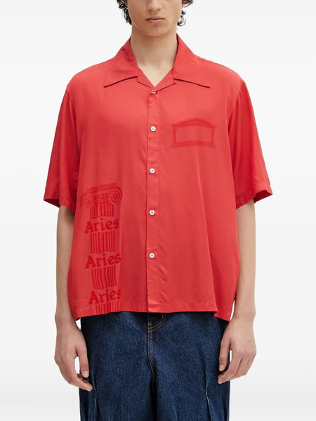  Aries Ancient Column Short-sleeve Shirt - Red 