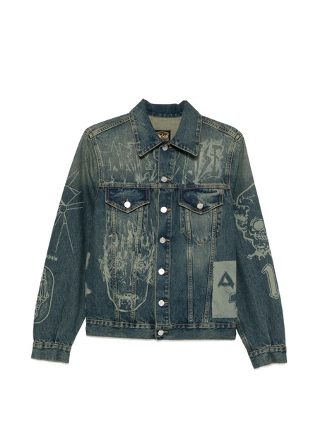  Aries Graphic-print Denim Jacket - Blue 