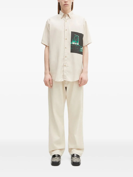  Aries Graphic-print Short-sleeve Shirt - Neutrals 