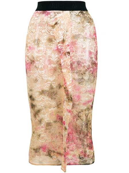  Aries Lace Fin Midi Skirt - Neutrals 