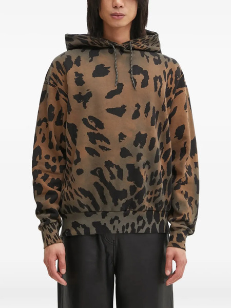  Aries Leopard-print Hoodie - Brown 