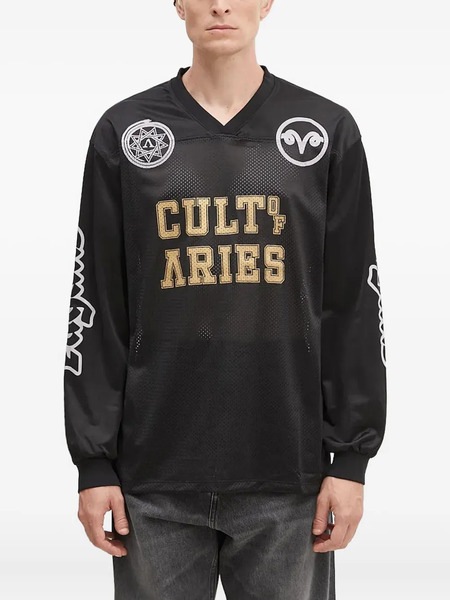  Aries Mesh-panel Long-sleeve Jersey - Black 