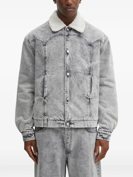  Aries Sherpa-collar Denim Jacket - Grey 