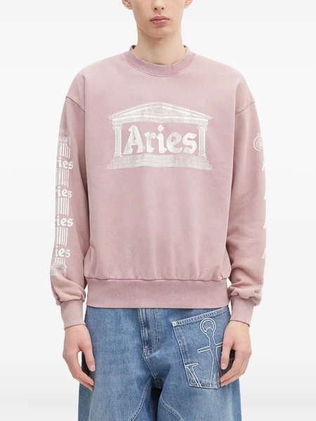  Aries Temple-print Sweatshirt - Pink 