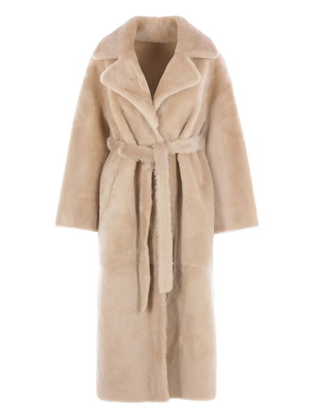  Arma Belted Shearling Coat - Neutrals 