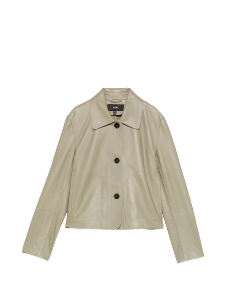  Arma Boxy-fit Leather Jacket - Green 