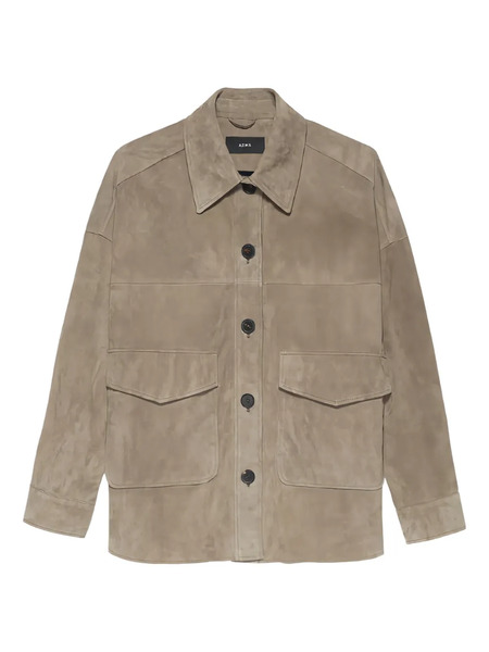 Arma Buttoned Suede Jacket - Neutrals 