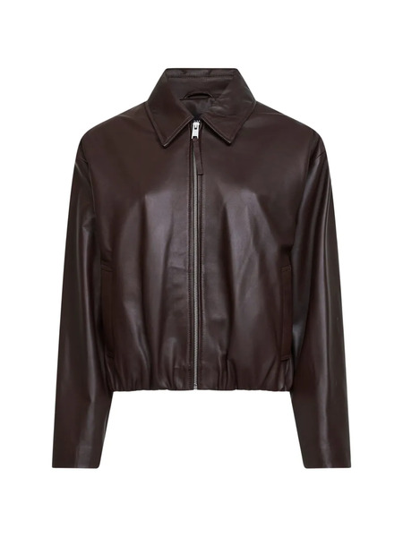  Arma Collared Leather Jacket - Brown 