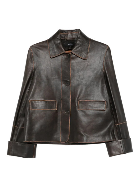  Arma Ella Leather Jacket - Brown 