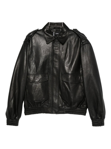  Arma Flap-pocket Leather Jacket - Black 