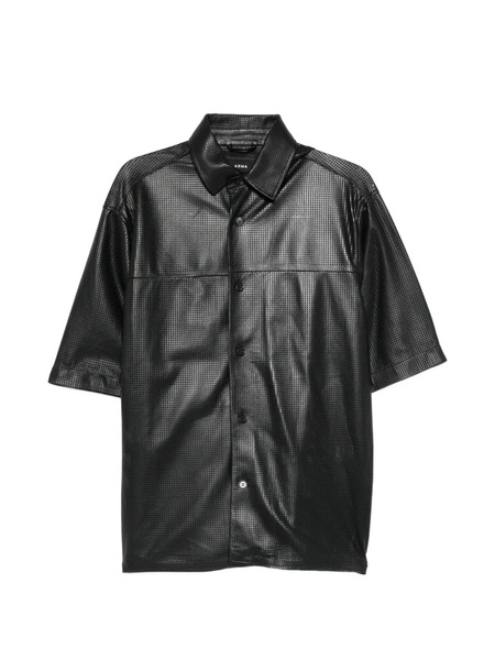  Arma Leather Shirt - Black 