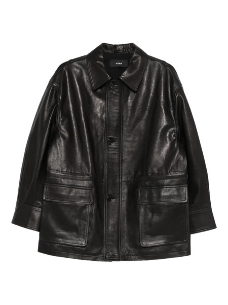  Arma Maeve Flap-pockets Leather Jacket - Black 