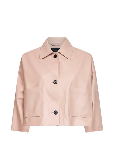  Arma Pocket Leather Jacket - Pink 