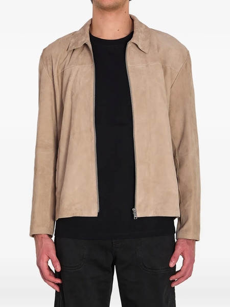  Arma Shirt-style Zip Suede Jacket - Neutrals 