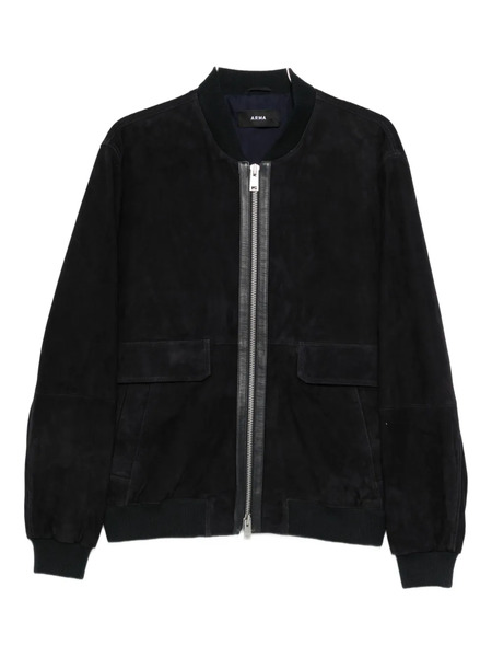  Arma Suede Zip-front Bomber Jacket - Black 