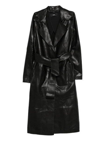 Arma Yava Belted Leather Coat - Black 