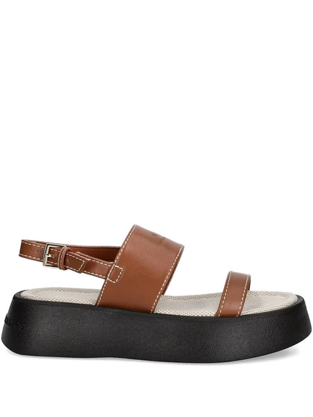  Armani Exchange Buckled Platform Sandals - Brown 